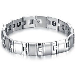 Pulseira Masculina De Titânio Antifadiga De Excelente Qualidade Com Magnetita