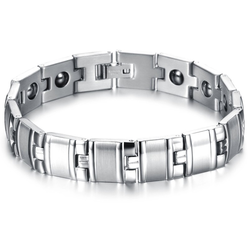 Pulseira Masculina De Titânio Antifadiga De Excelente Qualidade Com Magnetita Pulseira Masculina De Titânio Antifadiga De Excelente Qualidade Com Magnetita