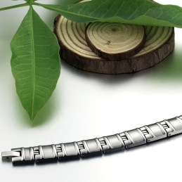 Pulseira Masculina De Titânio Antifadiga De Excelente Qualidade Com Magnetita