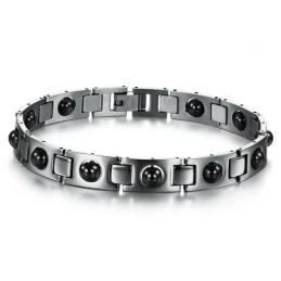 Pulseira De Titânio Lodestone Rainha Da Saúde E Qualidade