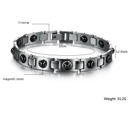 Pulseira De Titânio Lodestone Rainha Da Saúde E Qualidade