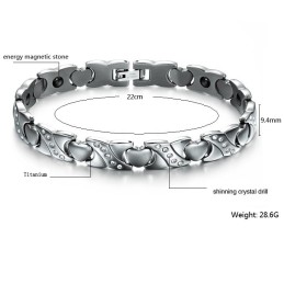 Pulseira De Titânio Com Diamantes E Qualidade E Quantidade Garantidas