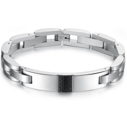 Pulseira Masculina De Fibra De Carbono Preta E Titânio, A Rainha Da Qualidade