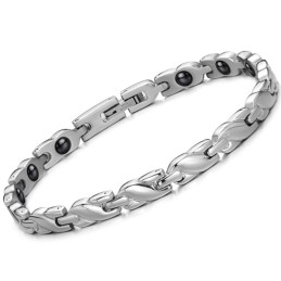 Pulseira De Titânio Com Magnetita Para Saúde Feminina Fácil De Usar