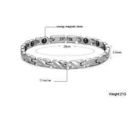 Pulseira De Titânio Com Magnetita Para Saúde Feminina Fácil De Usar