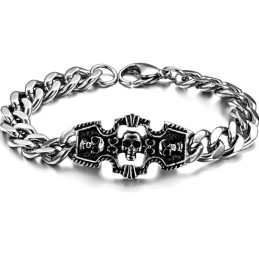 Pulseira De Titânio Com Caveira Masculina De Excelente Qualidade