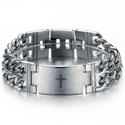 Pulseira Masculina Cruz De Titânio Fácil De Usar
