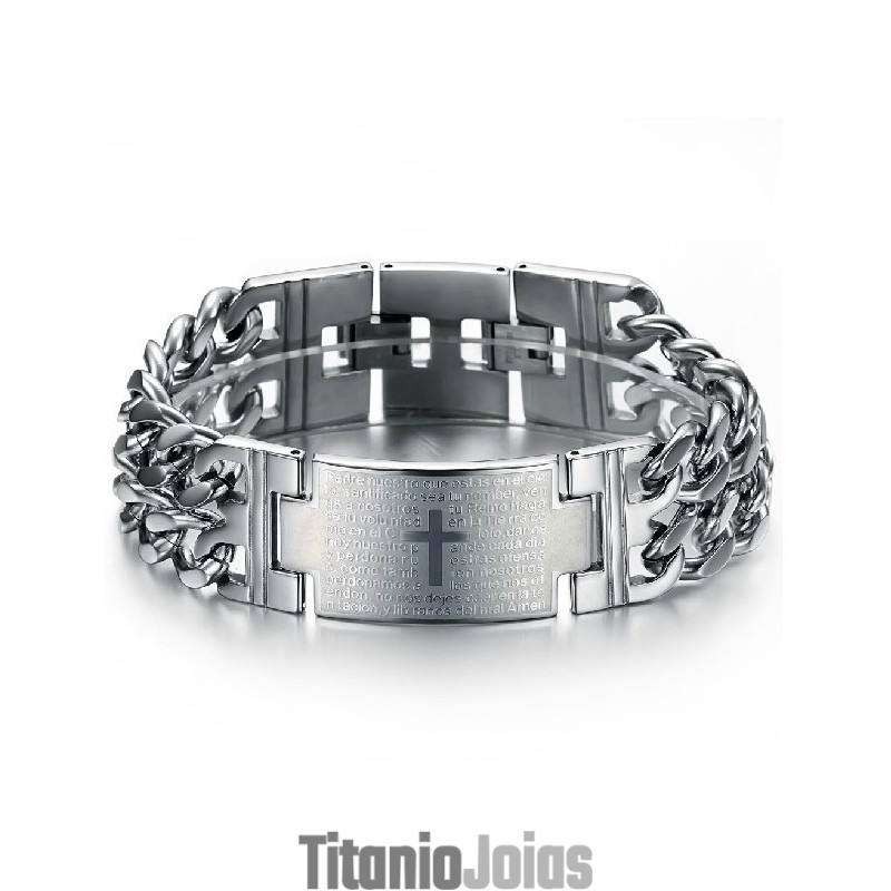 Pulseira Masculina Cruz De Titânio Fácil De Usar Pulseira Masculina Cruz De Titânio Fácil De Usar
