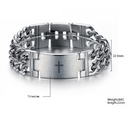 Pulseira Masculina Cruz De Titânio Fácil De Usar