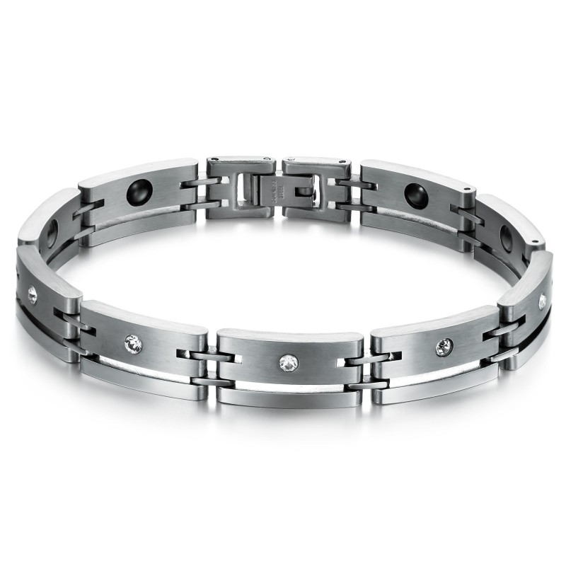 Pulseira Masculina De Titânio De Alta Qualidade Com Magnetita Pulseira Masculina De Titânio De Alta Qualidade Com Magnetita