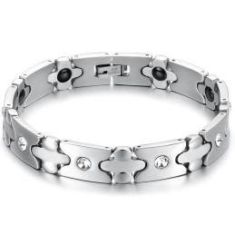 Pulseira De Titânio De Saúde De Qualidade Superior Com Diamante