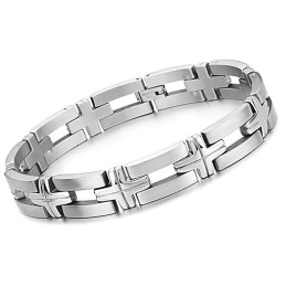 Pulseira Masculina De Titânio Com Cruz De Alta Qualidade