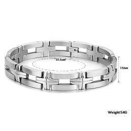 Pulseira Masculina De Titânio Com Cruz De Alta Qualidade