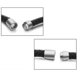 Pulseira De Couro De Titânio Redonda Masculina De Qualidade Confiável