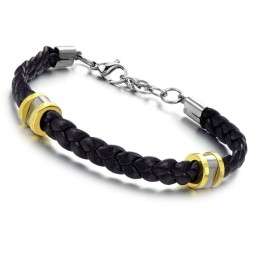 Pulseira De Couro De Titânio Concisa De Alta Qualidade