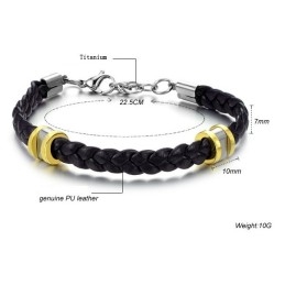 Pulseira De Couro De Titânio Concisa De Alta Qualidade