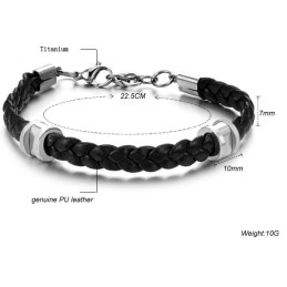 Pulseira De Couro De Titânio Concisa De Alta Qualidade