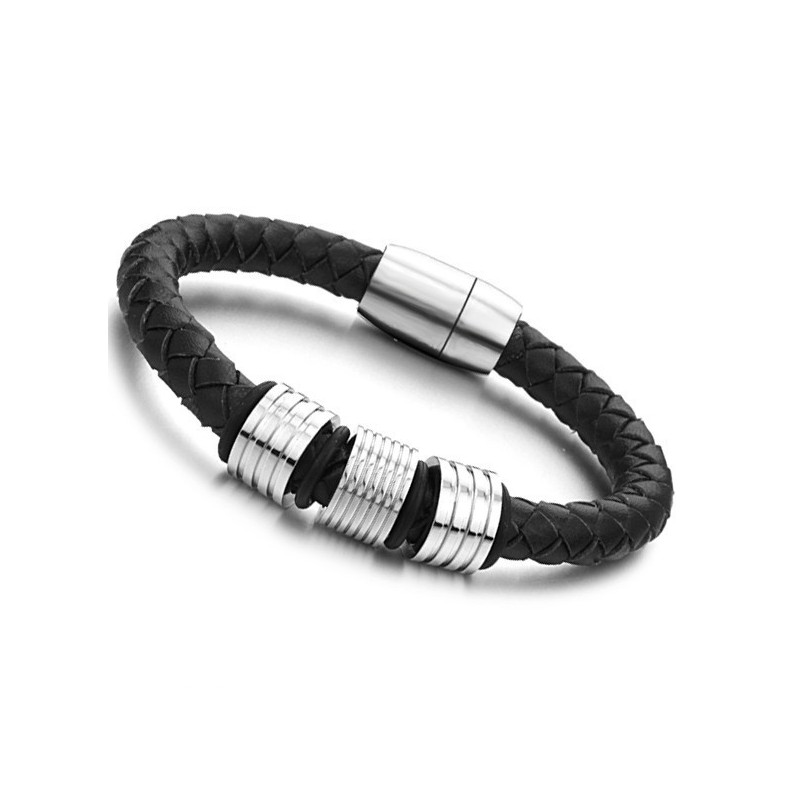 Pulseira De Couro De Titânio Preto De Alta Qualidade Pulseira De Couro De Titânio Preto De Alta Qualidade