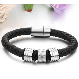Pulseira De Couro De Titânio Preto De Alta Qualidade