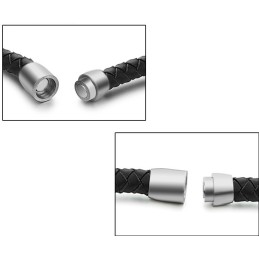 Pulseira De Couro De Titânio Preto De Alta Qualidade