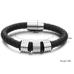 Pulseira De Couro De Titânio Preto De Alta Qualidade