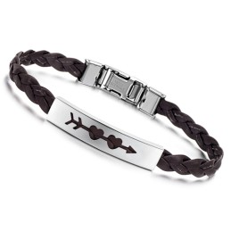 Pulseira De Couro De Titânio Com Formato De Coração Para Mulheres De Qualidade Estável