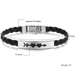 Pulseira De Couro De Titânio Com Formato De Coração Para Mulheres De Qualidade Estável
