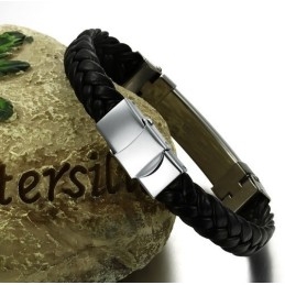 Pulseira De Couro De Titânio Clássica De Qualidade Confiável