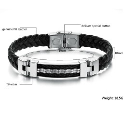 Pulseira De Couro De Titânio Clássica De Qualidade Confiável