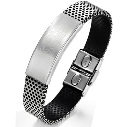 Pulseira De Couro De Titânio Preto Fácil De Usar