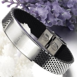 Pulseira De Couro De Titânio Preto Fácil De Usar