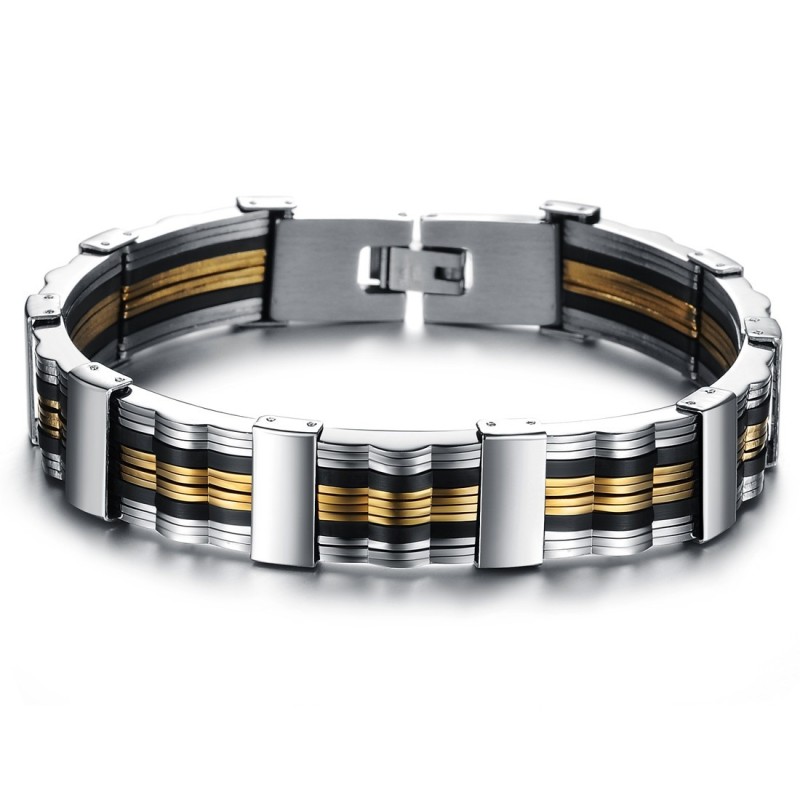 Pulseira Masculina De Silicone De Titânio De Qualidade Confiável Pulseira Masculina De Silicone De Titânio De Qualidade Confiável
