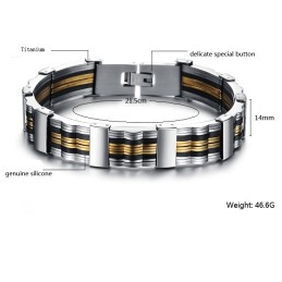 Pulseira Masculina De Silicone De Titânio De Qualidade Confiável