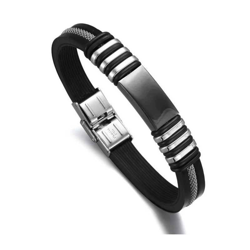 Pulseira Masculina De Silicone De Titânio De Qualidade Superior Pulseira Masculina De Silicone De Titânio De Qualidade Superior