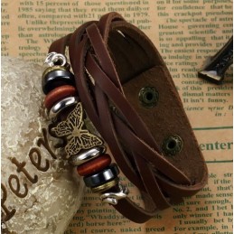 Pulseira De Couro De Titânio Em Formato De Borboleta Feminina De Alta Qualidade