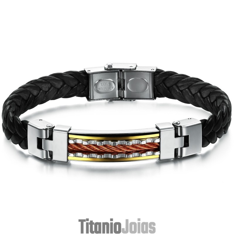 Pulseira De Couro De Titânio De Excelente Qualidade Pulseira De Couro De Titânio De Excelente Qualidade