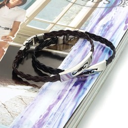 Pulseira Feminina De Couro De Titânio De Qualidade Superior