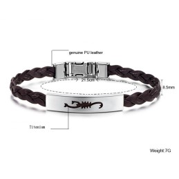Pulseira Feminina De Couro De Titânio De Qualidade Superior