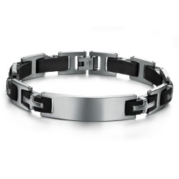 Pulseira Masculina De Silicone De Titânio Durável Em Uso