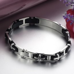 Pulseira Masculina De Silicone De Titânio Durável Em Uso