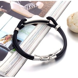 Pulseira De Couro De Titânio Preto The King Of Quantity