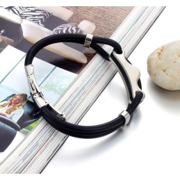 Pulseira De Couro De Titânio Preto The King Of Quantity
