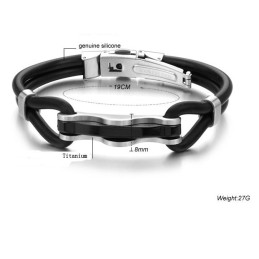 Pulseira De Couro De Titânio Preto The King Of Quantity