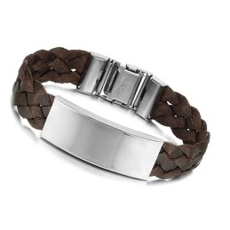 Pulseira De Titânio Marrom Rainha Da Qualidade