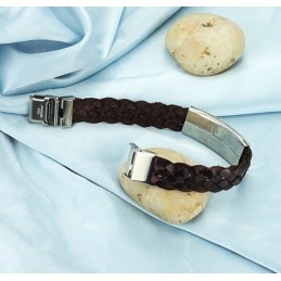 Pulseira De Titânio Marrom Rainha Da Qualidade