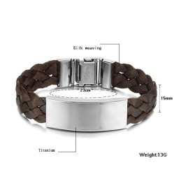 Pulseira De Titânio Marrom Rainha Da Qualidade