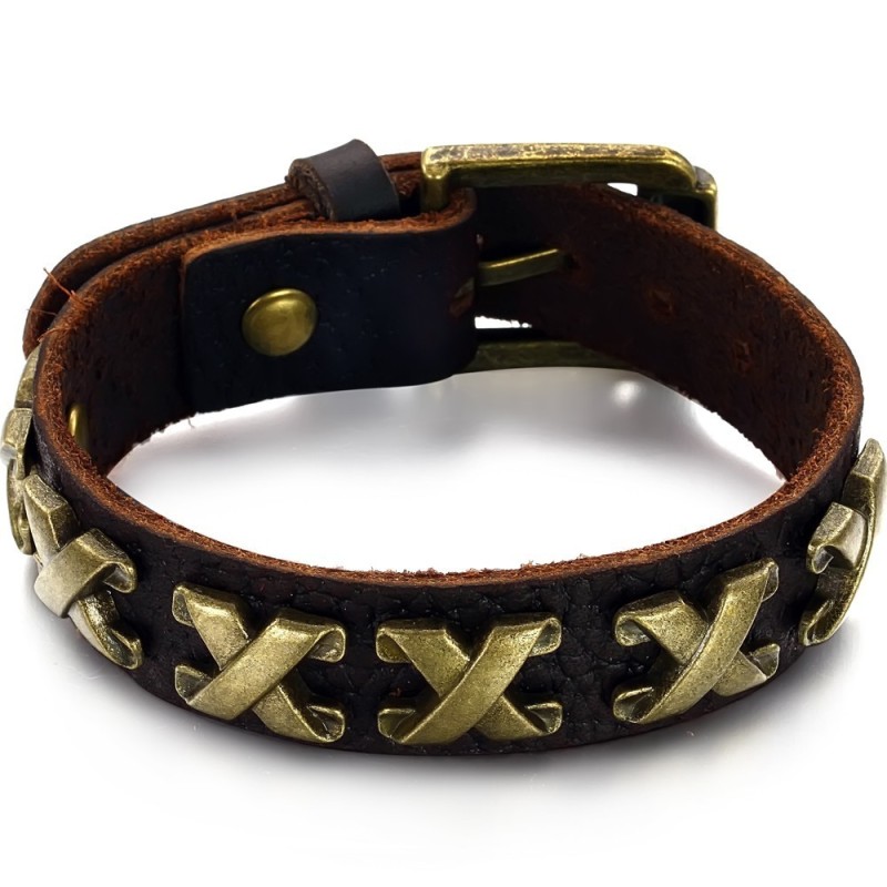 Pulseira De Couro De Titânio Com Números Romanos De Alta Qualidade Pulseira De Couro De Titânio Com Números Romanos De Alta Qualidade