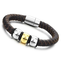 Pulseira De Couro De Titânio Marrom Para Desfrutar De Alta Reputação Em Casa E No Exterior