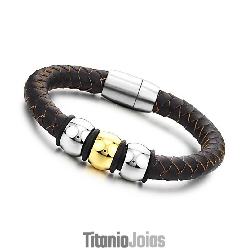 Pulseira De Couro De Titânio Marrom Para Desfrutar De Alta Reputação Em Casa E No Exterior Pulseira De Couro De Titânio Marrom Para Desfrutar De Alta Reputação Em Casa E No Exterior