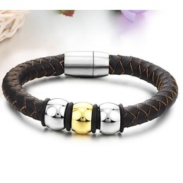 Pulseira De Couro De Titânio Marrom Para Desfrutar De Alta Reputação Em Casa E No Exterior